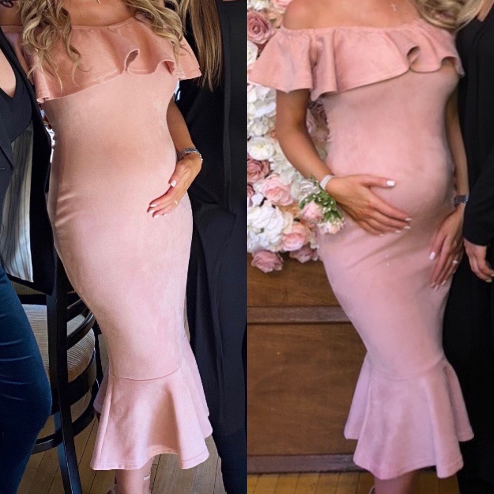 Blush Suede Mid Mermaid Dress
